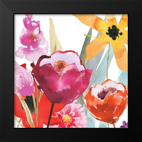 Spontaneous Blooms I Black Modern Wood Framed Art Print by Brown, Erin