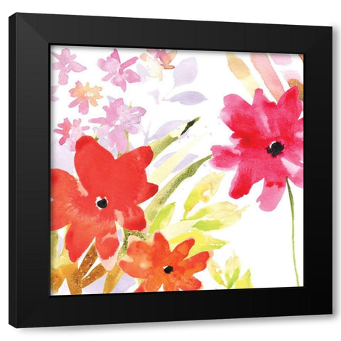 Spontaneous Blooms II Black Modern Wood Framed Art Print with Double Matting by Brown, Erin