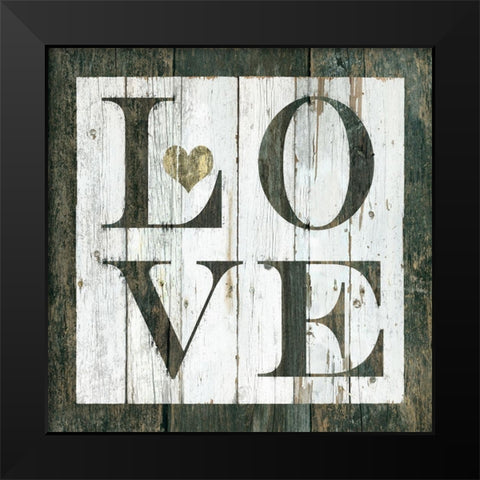 Love Black Modern Wood Framed Art Print by Robinson, Carol