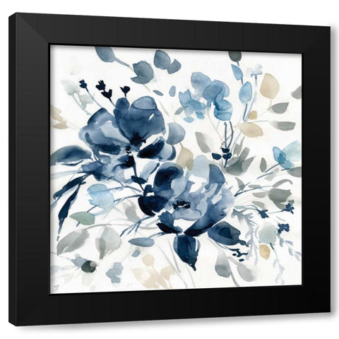 Indigo Garden II Black Modern Wood Framed Art Print by Robinson, Carol