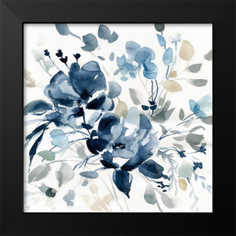 Indigo Garden II Black Modern Wood Framed Art Print by Robinson, Carol