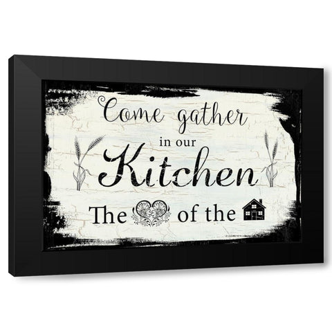 Come Gather Black Modern Wood Framed Art Print with Double Matting by Nan