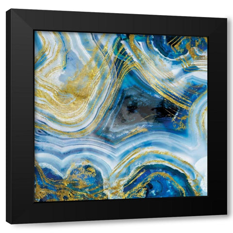 Touch of Gold Agate I Black Modern Wood Framed Art Print by Delimont, Danita