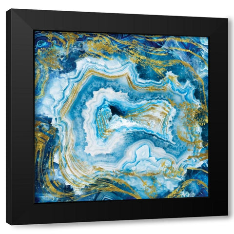Touch of Gold Agate Black Modern Wood Framed Art Print with Double Matting by Delimont, Danita