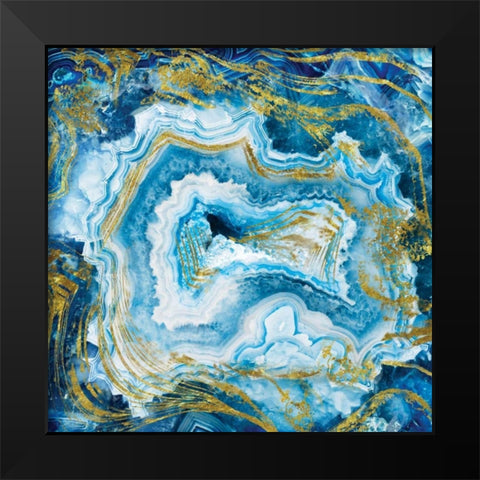 Touch of Gold Agate Black Modern Wood Framed Art Print by Delimont, Danita