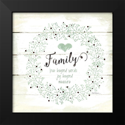 Family Wreath Black Modern Wood Framed Art Print by Robinson, Carol