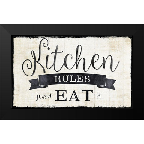 Just Eat It Black Modern Wood Framed Art Print by Donovan, Kelly