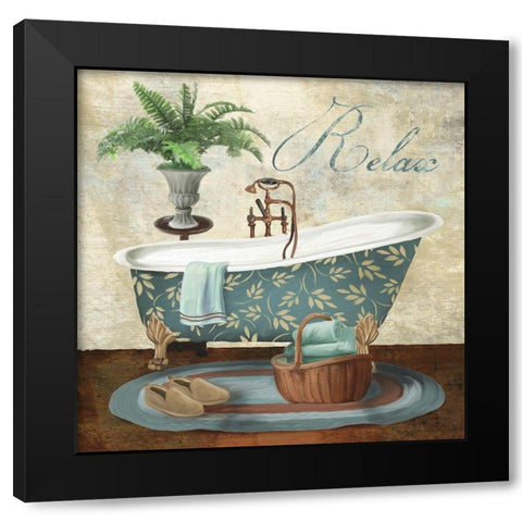Bath Relax Black Modern Wood Framed Art Print by Knutsen, Conrad