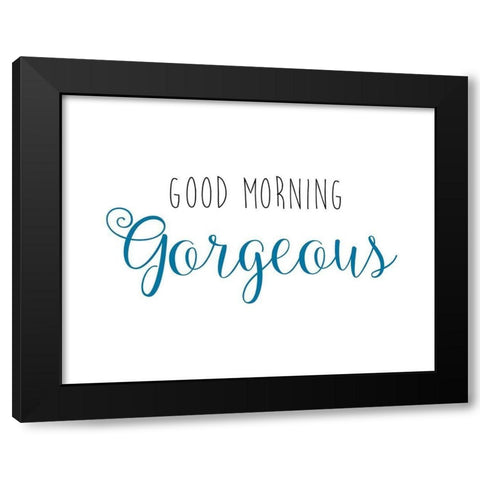 Good Morning Black Modern Wood Framed Art Print by CAD DESIGNS