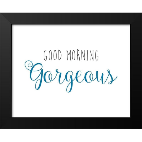 Good Morning Black Modern Wood Framed Art Print by CAD DESIGNS