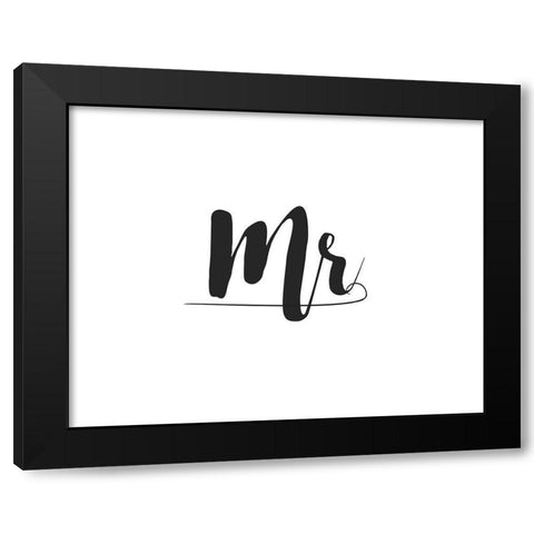 Mr. and Mrs. I Black Modern Wood Framed Art Print by CAD DESIGNS