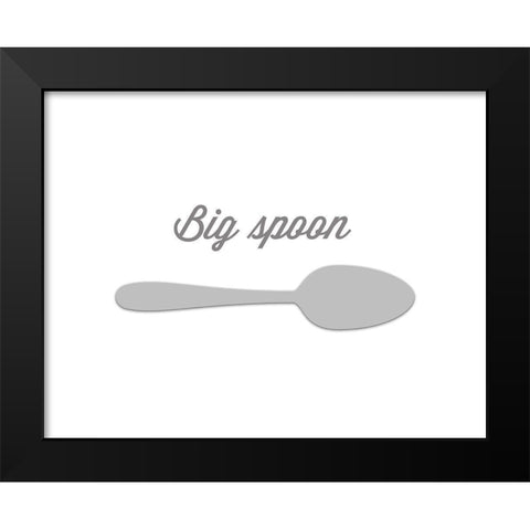 Big Spoon Black Modern Wood Framed Art Print by CAD DESIGNS
