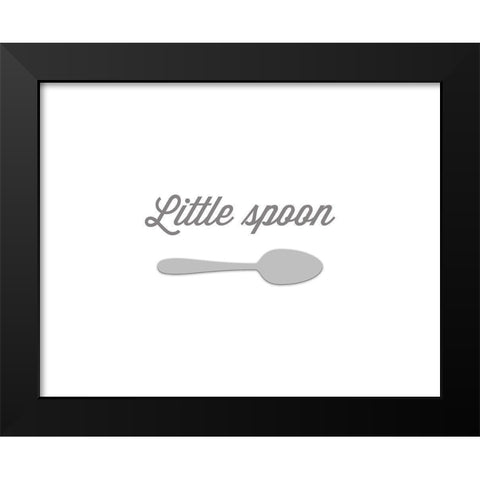 Little Spoon Black Modern Wood Framed Art Print by CAD DESIGNS