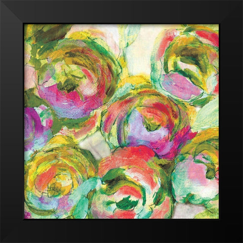 Bright Roses Black Modern Wood Framed Art Print by Robinson, Carol