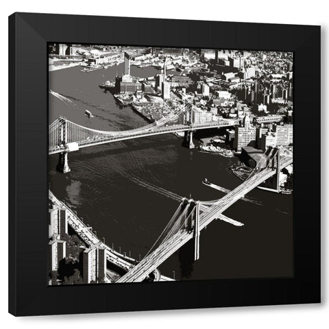 Aerial Manhattan Black Modern Wood Framed Art Print by Delimont, Danita