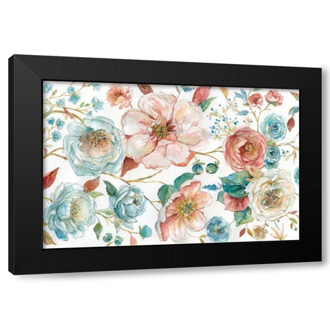 Rose Garden Black Modern Wood Framed Art Print by Robinson, Carol