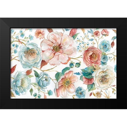Rose Garden Black Modern Wood Framed Art Print by Robinson, Carol