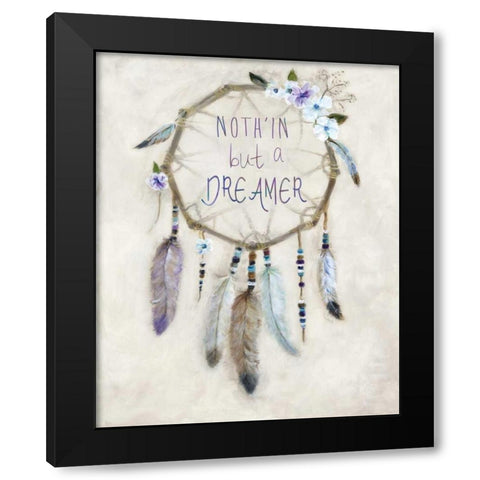 Boho Dreamcatcher Black Modern Wood Framed Art Print with Double Matting by Dunlap, Marilyn