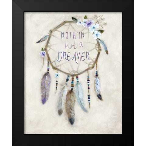 Boho Dreamcatcher Black Modern Wood Framed Art Print by Dunlap, Marilyn