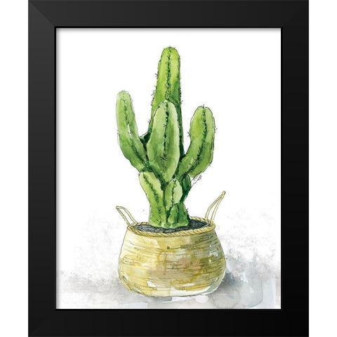 Tall Cactus Black Modern Wood Framed Art Print by Robinson, Carol