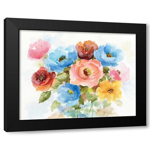 Color Wheel Bouquet I Black Modern Wood Framed Art Print with Double Matting by Nan