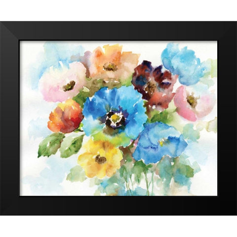 Color Wheel Bouquet II Black Modern Wood Framed Art Print by Nan