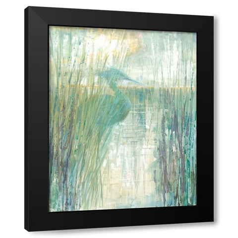 Morning Egret I Black Modern Wood Framed Art Print by Manning, Ruane