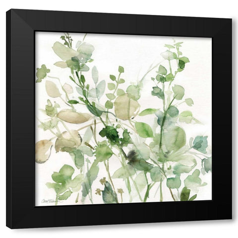 Sage Garden II Black Modern Wood Framed Art Print by Robinson, Carol