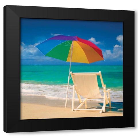 Bright Beach II Black Modern Wood Framed Art Print with Double Matting by Delimont, Danita