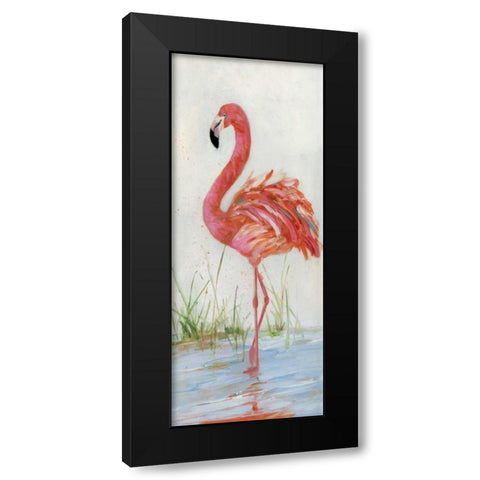 Flamingo II Black Modern Wood Framed Art Print by Swatland, Sally