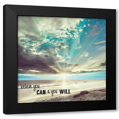 Believe You Can Black Modern Wood Framed Art Print with Double Matting by Shoemaker, Andrew
