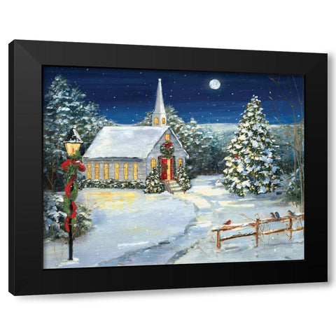 Holy Night Black Modern Wood Framed Art Print by Swatland, Sally