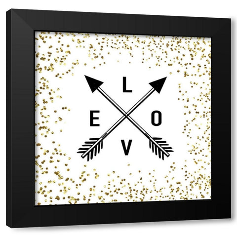 LOVE Black Modern Wood Framed Art Print by Murray, Amanda