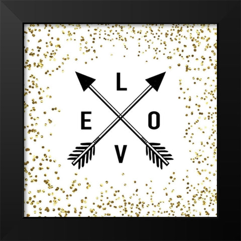 LOVE Black Modern Wood Framed Art Print by Murray, Amanda
