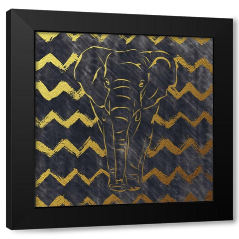 Brushed Elephant Black Modern Wood Framed Art Print with Double Matting by Murray, Amanda