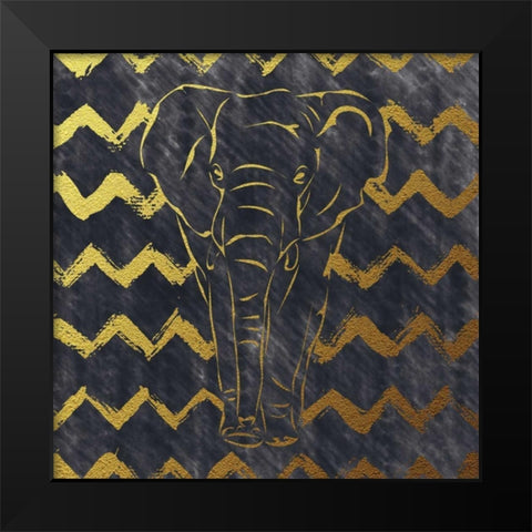 Brushed Elephant Black Modern Wood Framed Art Print by Murray, Amanda