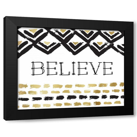 Believe Black Modern Wood Framed Art Print with Double Matting by Murray, Amanda