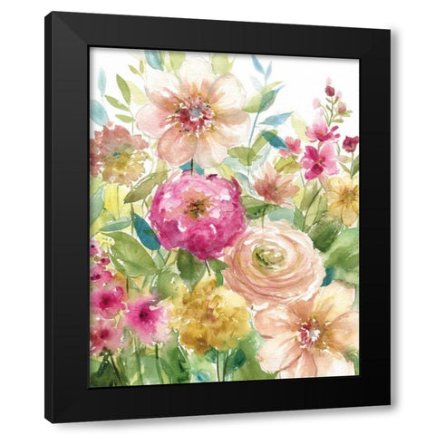 Bloomin Pretty Black Modern Wood Framed Art Print by Robinson, Carol