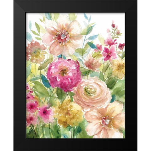 Bloomin Pretty Black Modern Wood Framed Art Print by Robinson, Carol