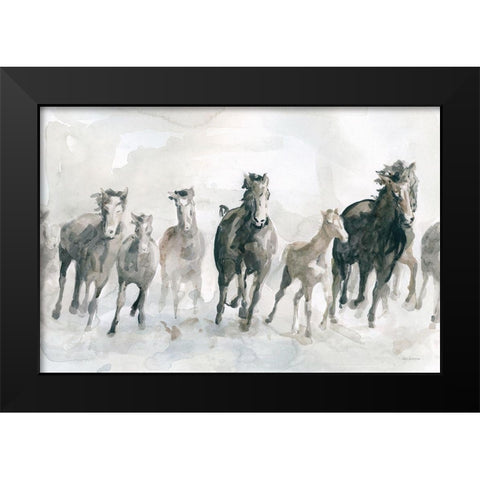 Running Wild Black Modern Wood Framed Art Print by Robinson, Carol