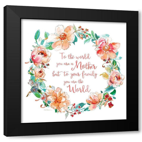 You Are the World Black Modern Wood Framed Art Print with Double Matting by Robinson, Carol