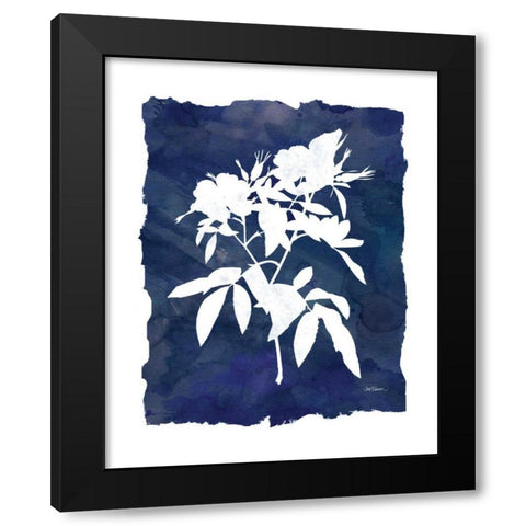 Indigo Botanical I Black Modern Wood Framed Art Print with Double Matting by Robinson, Carol