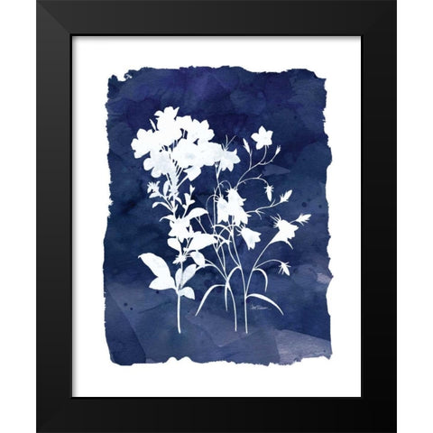 Indigo Botanical Black Modern Wood Framed Art Print by Robinson, Carol