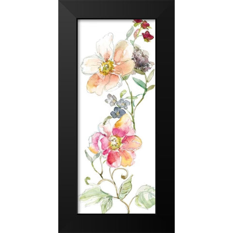 Trailing Blooms II Black Modern Wood Framed Art Print by Robinson, Carol