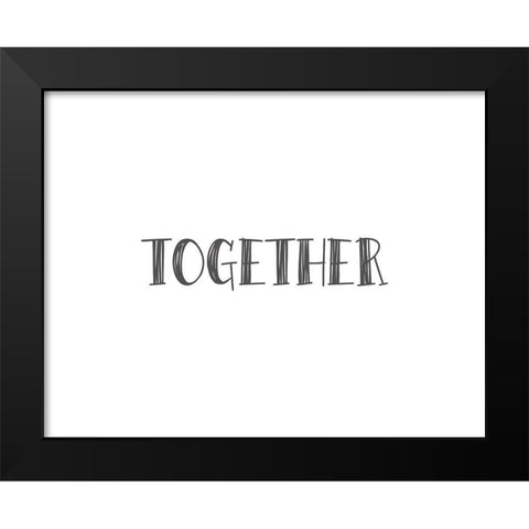 Together Black Modern Wood Framed Art Print by CAD DESIGNS