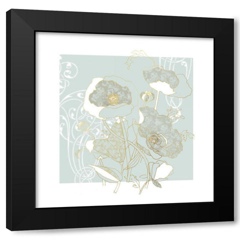 Filigree Floral I Black Modern Wood Framed Art Print with Double Matting by Robinson, Carol