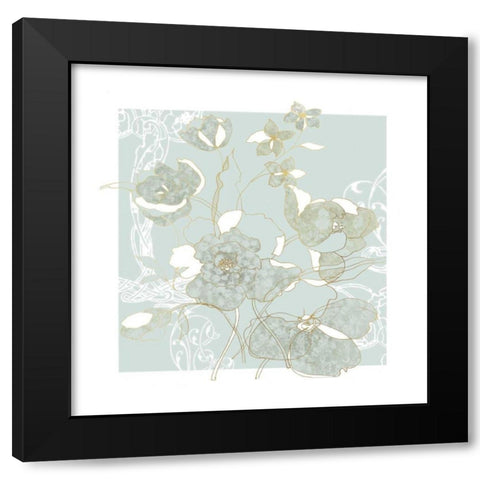 Filigree Floral II Black Modern Wood Framed Art Print by Robinson, Carol