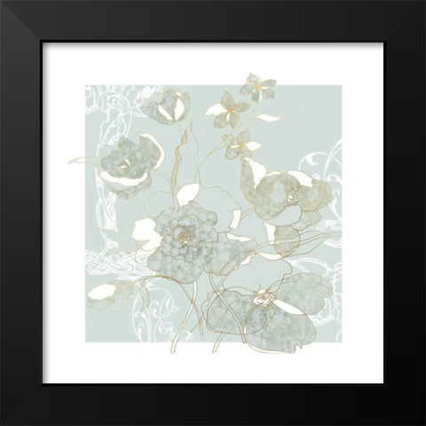 Filigree Floral II Black Modern Wood Framed Art Print by Robinson, Carol