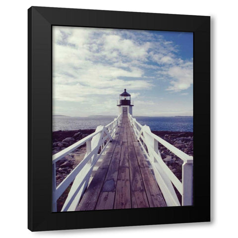 Lighthouse Path Black Modern Wood Framed Art Print with Double Matting by Delimont, Danita