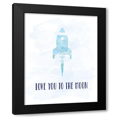 To The Moon Black Modern Wood Framed Art Print by Murray, Amanda